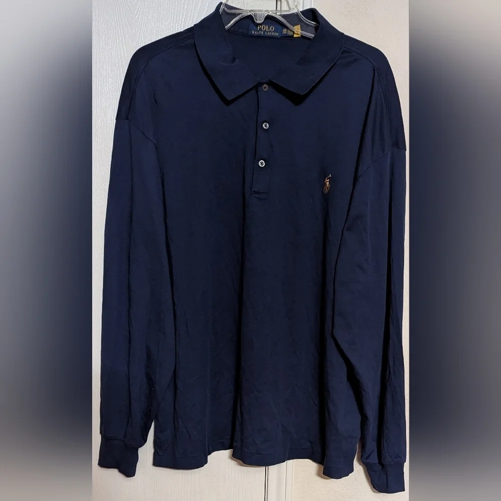 Ralph Lauren  Big & Tall Soft Cotton Long-Sleeve Polo Shirt Size XXL MSRP $125